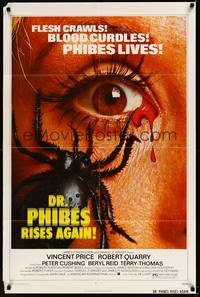 2h237 DR. PHIBES RISES AGAIN 1sh '72 Vincent Price, classic super close up image of beetle in eye!