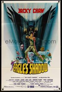 2h249 EAGLE'S SHADOW 1sh '82 Se ying diu sau, Jackie Chan, really cool kung fu artwork!