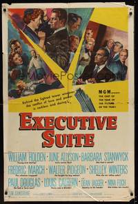 2h266 EXECUTIVE SUITE 1sh '54 William Holden, Barbara Stanwyck, Fredric March, June Allyson
