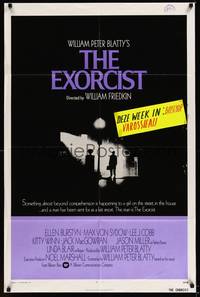 2h268 EXORCIST int'l 1sh '74 William Friedkin, Max Von Sydow, William Peter Blatty horror classic!
