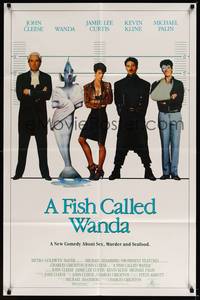 2h293 FISH CALLED WANDA int'l 1sh '88 John Cleese, Jamie Lee Curtis, Kline & Palin in line up!