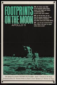 2h302 FOOTPRINTS ON THE MOON 1sh '69 the real story of the Apollo 11, cool image of moon landing!