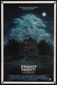 2h314 FRIGHT NIGHT int'l 1sh '85 Roddy McDowall, there are good reasons to be afraid of the dark!