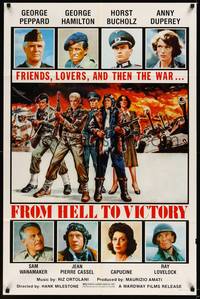 2h316 FROM HELL TO VICTORY 1sh '81 Umberto Lenzi's Contro 4 bandiere, George Hamilton, Peppard!