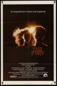 2h318 FURY 1sh '78 Brian De Palma, Kirk Douglas, an experience in terror & suspense!