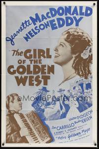2h323 GIRL OF THE GOLDEN WEST 1sh R62 Jeanette MacDonald & Nelson Eddy!