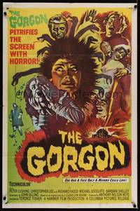 2h336 GORGON 1sh '64 she had a face only a mummy could love, petrifies the screen with horror!