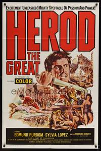 2h379 HEROD THE GREAT 1sh '60 Edmund Purdom, Sylvia Lopez, French/Italian epic!