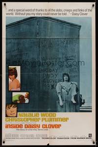 2h417 INSIDE DAISY CLOVER 1sh '66 great image of bad girl Natalie Wood, Christopher Plummer!