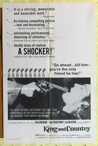2h450 KING & COUNTRY 1sh '64 directed by Joseph Losey, Dirk Bogarde, wild image!