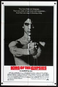 2h452 KING OF THE GYPSIES 1sh '78 creepy close up of Eric Roberts in his first leading role!