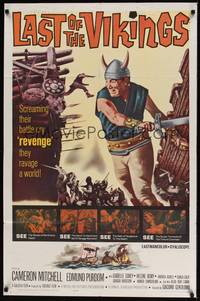 2h469 LAST OF THE VIKINGS 1sh '62 L'ultimo dei Vikinghi, Cameron Mitchell, they ravage a world!