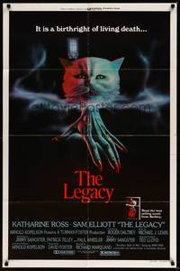 2h477 LEGACY style B 1sh '79 Katharine Ross, Sam Elliot, wild spooky cat artwork!
