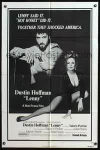 2h479 LENNY style B 1sh '74 Dustin Hoffman as comedian Lenny Bruce, Bob Fosse directed!