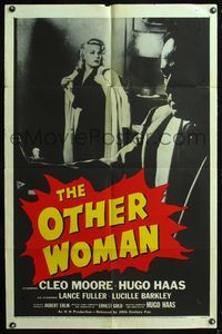 2h640 OTHER WOMAN 1sh '54 close-up of Hugo Haas, sexy bad girl Cleo Moore!