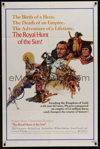 2h733 ROYAL HUNT OF THE SUN style B 1sh '69 cool art of Christopher Plummer & Robert Shaw by Rogers