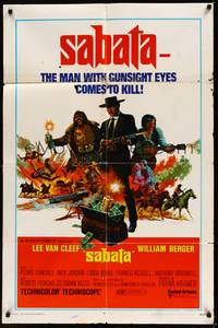 2h740 SABATA 1sh '70 Lee Van Cleef, the man with gunsight eyes comes to kill!