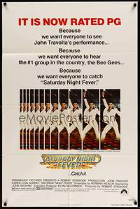 2h745 SATURDAY NIGHT FEVER PG style 1sh R1979 best montage image of disco dancer John Travolta!