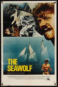 2h754 SEAWOLF 1sh '70s directed by Wolfgang Staudte, cool art montage of characters out at sea!