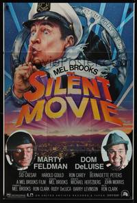 2h779 SILENT MOVIE 1sh '76 Marty Feldman, Dom DeLuise, art of Mel Brooks by John Alvin!