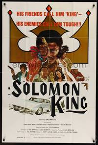 2h794 SOLOMON KING 1sh '74 his friends call him King, his enemies call him tough, blaxploitation!