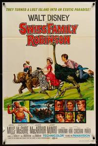 2h845 SWISS FAMILY ROBINSON 1sh R75 John Mills, Walt Disney family fantasy classic!