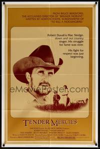 2h860 TENDER MERCIES 1sh '83 Bruce Beresford, great close-up portrait of Best Actor Robert Duvall!