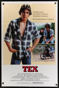 2h865 TEX 1sh '82 young Matt Dillon, Meg Tilly & Emilio Estevez, from S.E. Hinton's novel!