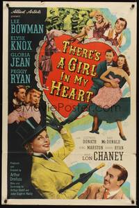 2h872 THERE'S A GIRL IN MY HEART 1sh '49 pretty Elyse Knox, Gloria Jean & Peggy Ryan!