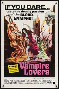 2h936 VAMPIRE LOVERS 1sh '70 Hammer, taste the deadly passion of the blood-nymphs if you dare!