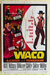 2h949 WACO 1sh '66 Howard Keel, sexy Jane Russell, Brian Donlevy, Wendell Corey