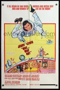 2h957 WAY WAY OUT 1sh '66 astronaut Jerry Lewis sent to live on the moon in 1989!