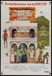 2j283 APPLE DUMPLING GANG Aust 1sh '75 Disney, Don Knotts, wacky artwork!