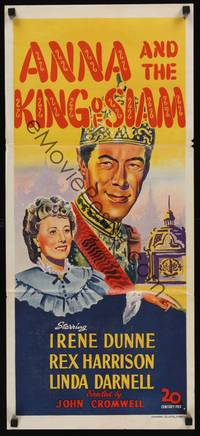2j348 ANNA & THE KING OF SIAM Aust daybill '46 art of pretty Irene Dunne, Rex Harrison!