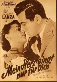 2k163 BECAUSE YOU'RE MINE German program '53 many different images of singing Mario Lanza!