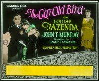 2k107 GAY OLD BIRD glass slide '27 Louise Fazenda poses as John Murray's wife to get money!