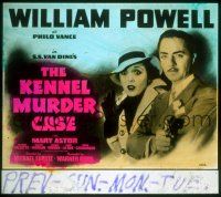 2k113 KENNEL MURDER CASE glass slide R42 William Powell as detective Philo Vance & Mary Astor!