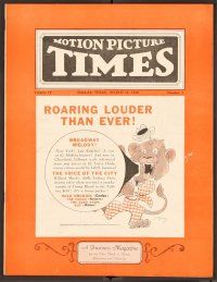 2k028 MOTION PICTURE TIMES exhibitor magazine March 16, 1929 Hecht, MacArthur, Samson Raphaelson!