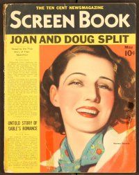 2k045 SCREEN BOOK magazine May 1933 wonderful artwork portrait of beautiful Norma Shearer!