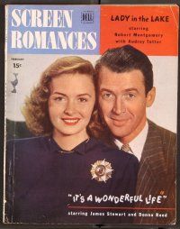 2k079 SCREEN ROMANCES magazine February 1947 James Stewart & Donna Reed in It's a Wonderful Life!
