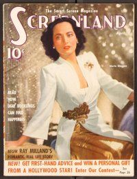 2k066 SCREENLAND magazine April 1941 portrait of sexy Merle Oberon in cool outfit!