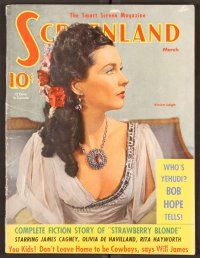 2k065 SCREENLAND magazine March 1941 portrait of beautiful Vivien Leigh by Coburn!