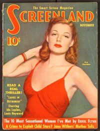 2k073 SCREENLAND magazine November 1941 portrait of Ann Sheridan in sexy red outfit!