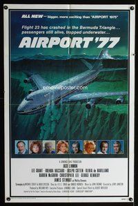 2m018 AIRPORT '77 1sh '77 Lee Grant, Jack Lemmon, Olivia de Havilland, Bermuda Triangle crash