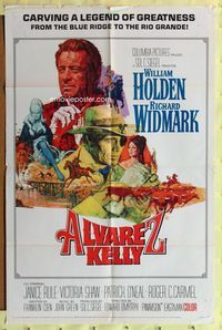 2m029 ALVAREZ KELLY 1sh '66 renegade adventurer William Holden & reckless Colonel Richard Widmark!