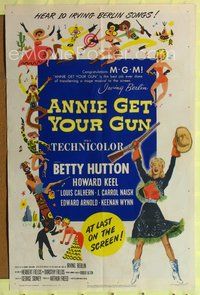 2m041 ANNIE GET YOUR GUN 1sh '50 Betty Hutton as the greatest sharpshooter, Howard Keel!