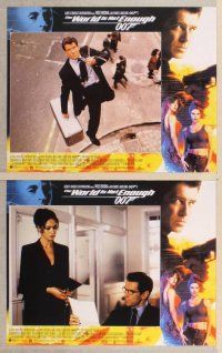 2p014 WORLD IS NOT ENOUGH 12 LCs '99 Pierce Brosnan as James Bond, Denise Richards, Marceau