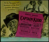 2r127 CAPTAIN KIDD glass slide '45 pirate Charles Laughton, all spectacle & romance of the seas!