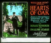2r136 HEARTS OF OAK glass slide '24 John Ford directed this story of a romantic sacrifice!