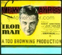 2r140 IRON MAN glass slide '31 directed by Tod Browning, headshot of boxer Lew Ayres!